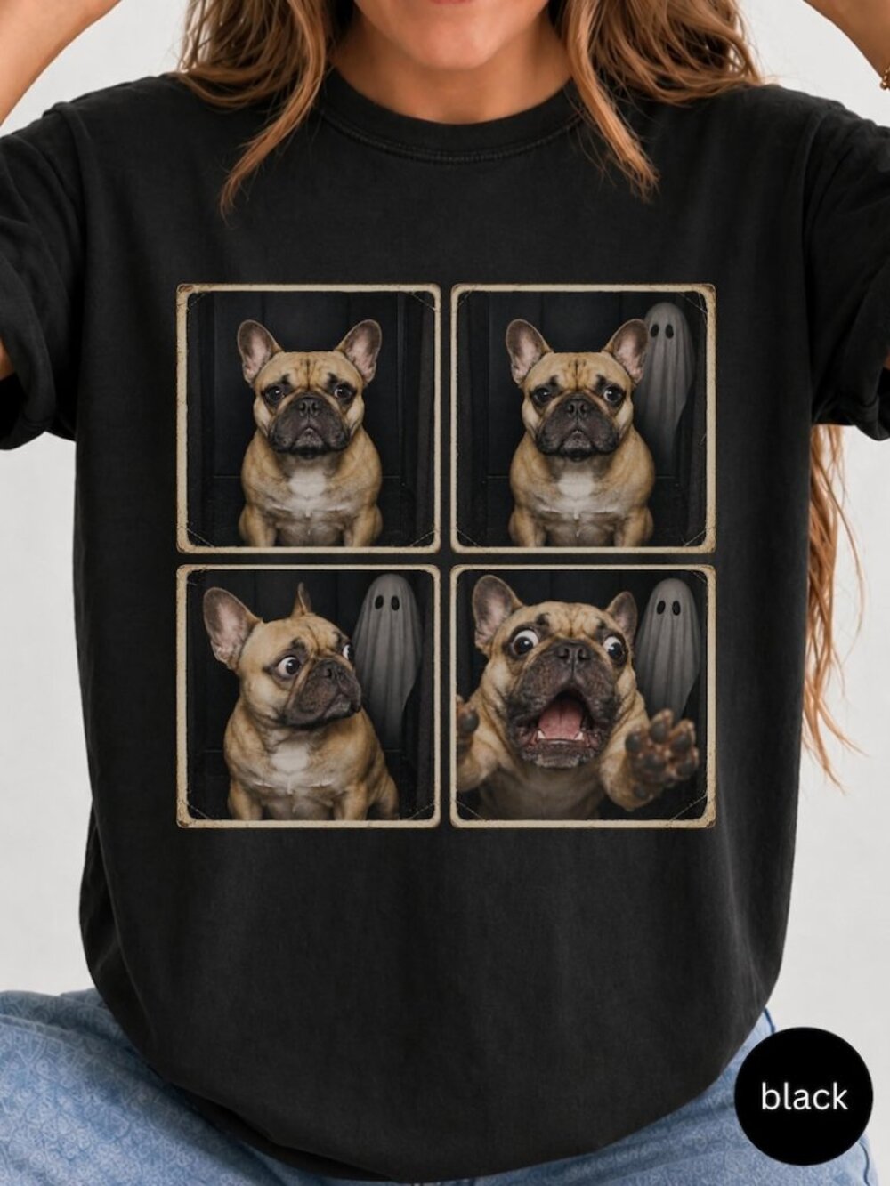 French Bulldog Ghost Photo Booth Halloween Shirt